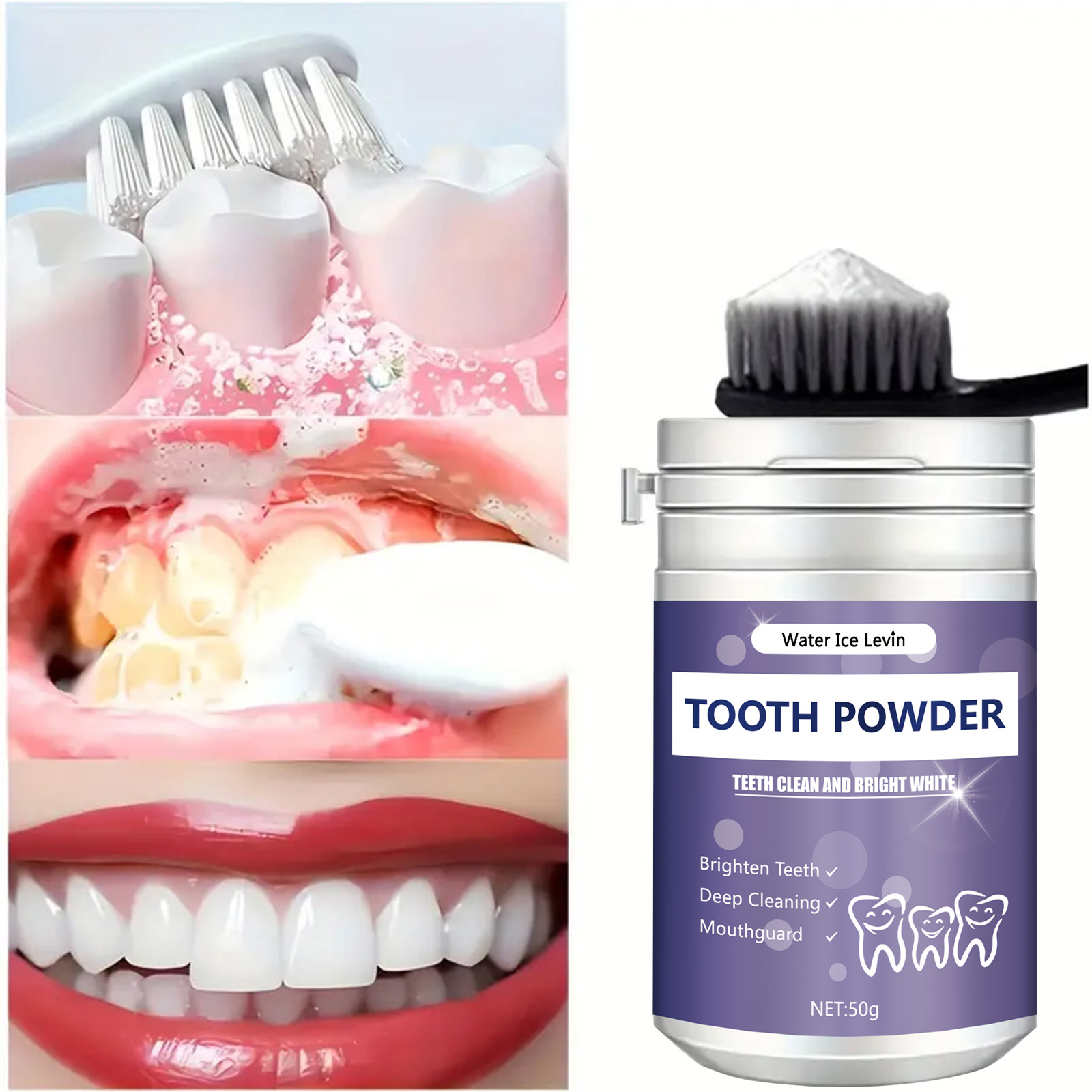 Teeth Whitening Paste - Perlenzahnpulver frischer Atem Zähne gelber Fleck