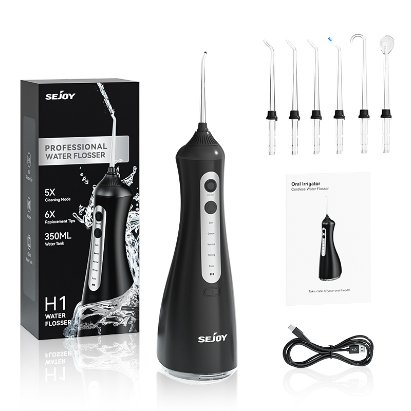 Water Flosser Cordless - Sejoy Wasserflosser mit 6 Düsen und