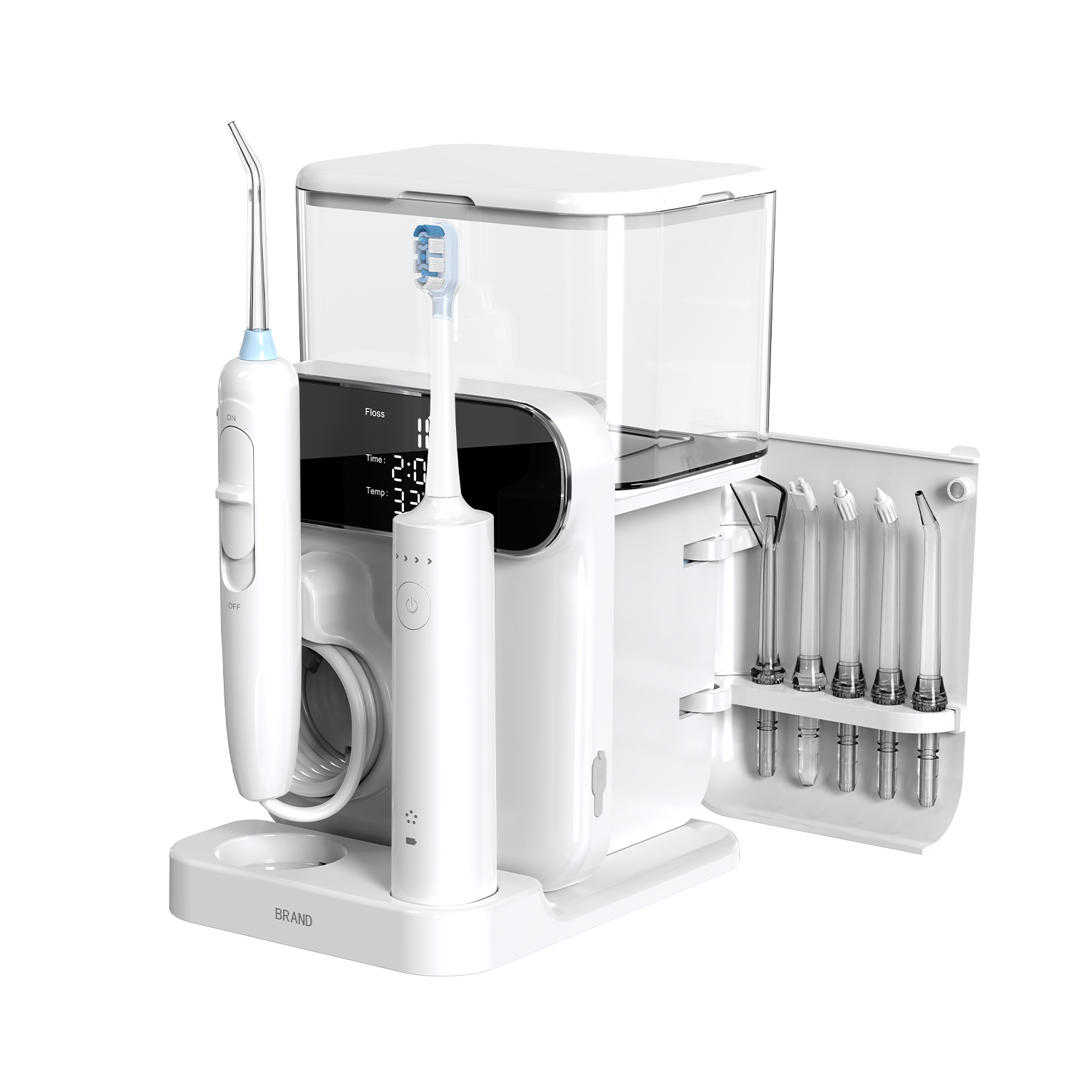 Water Flosser Cordless - Multifunktionale Zwei-in-Eins Wasserflosser Elektrische Zahnbürste 1000ml