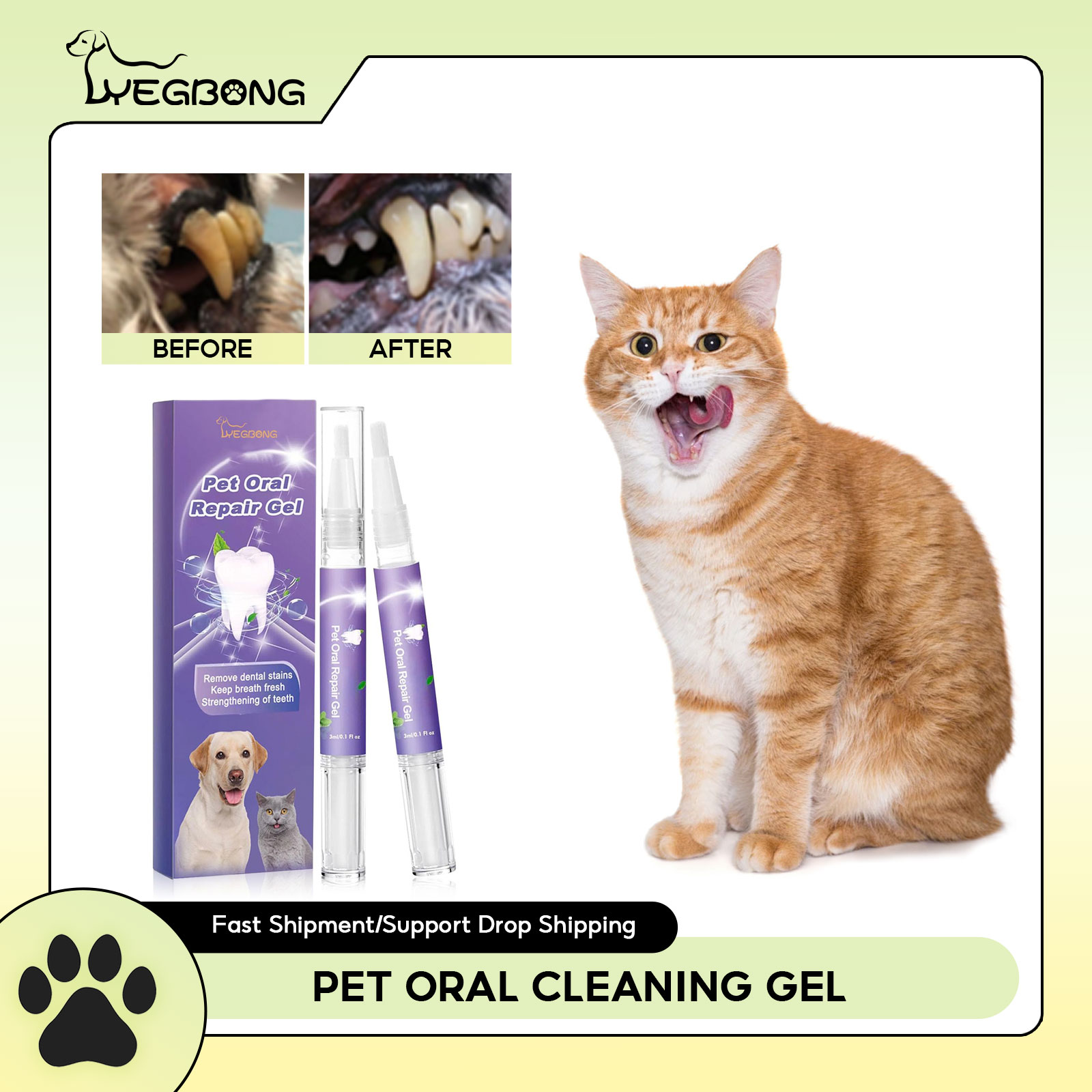Teeth Whitening Paste - Pet Oral Repair Gel Welpen Zahnstein