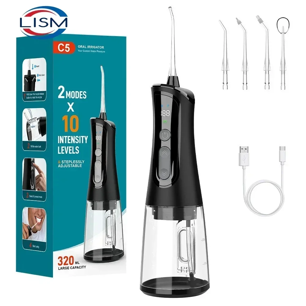 Water Flosser Cordless - Professioneller Kabelloser Wasserflosser Zahnreiniger 320ML Tank